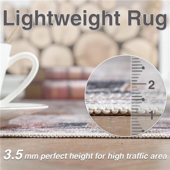 Area Rug 2x3 Entryway Rug Taupe Vintage Traditional Area Rug - Picture 4 of 7